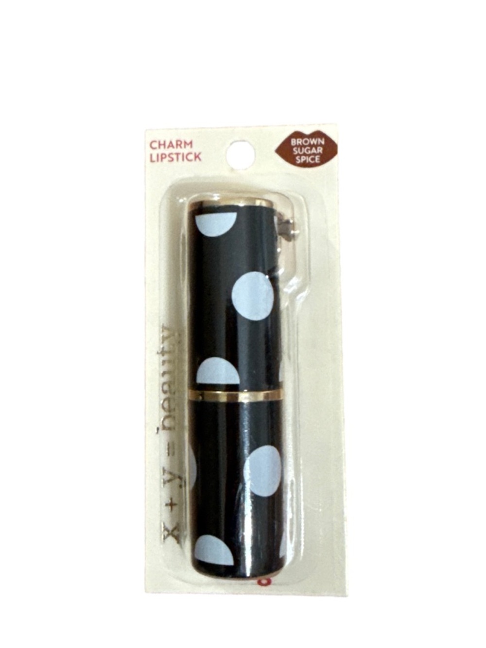 Polka Dot Lipstick Charm in Black - Brown Sugar Spice